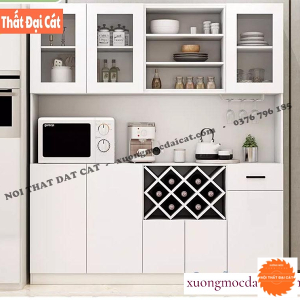 Tủ bếp gỗ kiểu dáng hiện đại TBN096