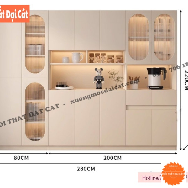 Tủ để chén bằng gỗ tiện lợi, đa năng TBN114