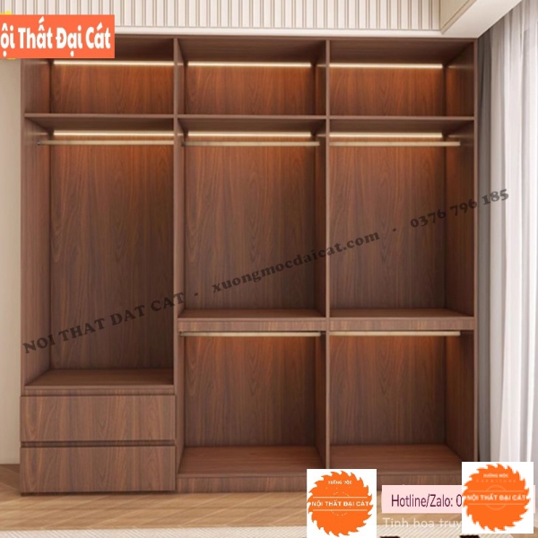 Tủ Quần Áo Gỗ Mây Đan Sang Trọng TAM008