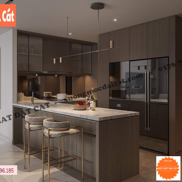 Bàn đảo bếp kết hợp với tủ bếp ĐB046