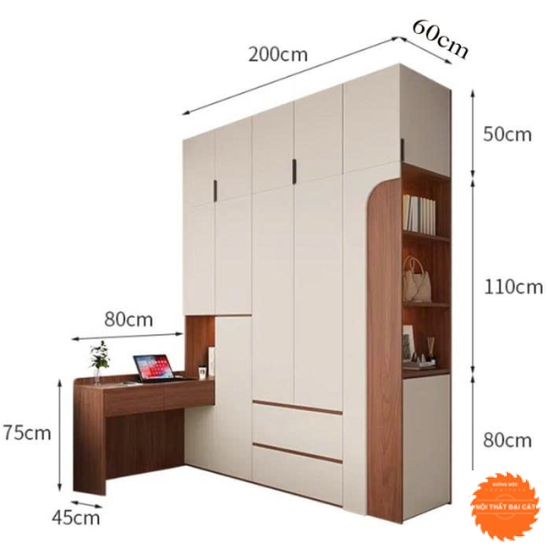 Tủ áo quần gỗ thiết kế đẹp TA488