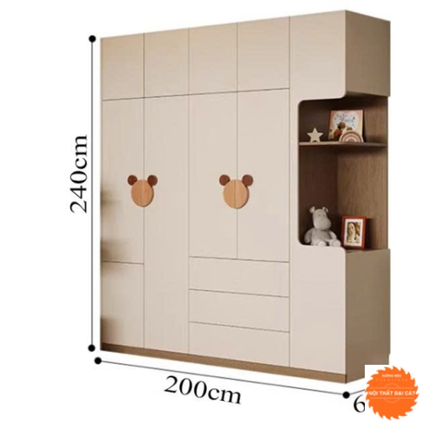 Tủ áo quần trẻ em bằng gỗ công nghiệp TTE072
