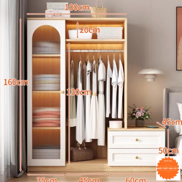 Tủ áo quần gỗ thiết kế đẹp TA492