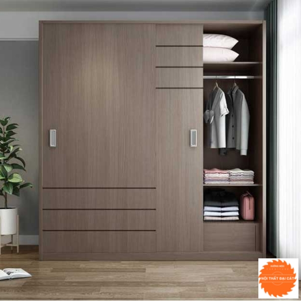 Tủ áo quần cánh lùa kết hợp cánh mở TA163