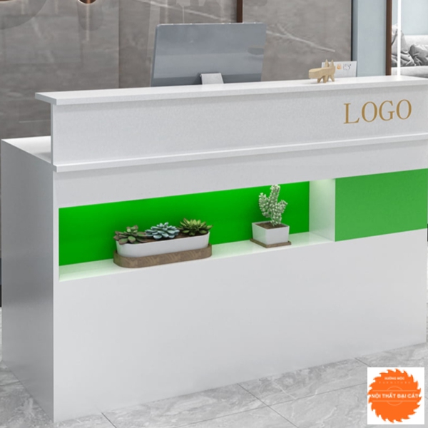 Quầy lễ tân gỗ nhỏ gọn QLT010