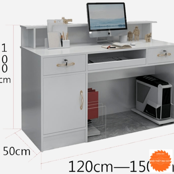 Quầy lễ tân gỗ nhỏ gọn QLT010