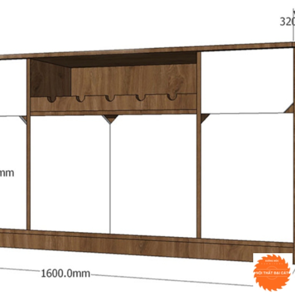 Tủ bếp gỗ MDF sang trọng TBN028