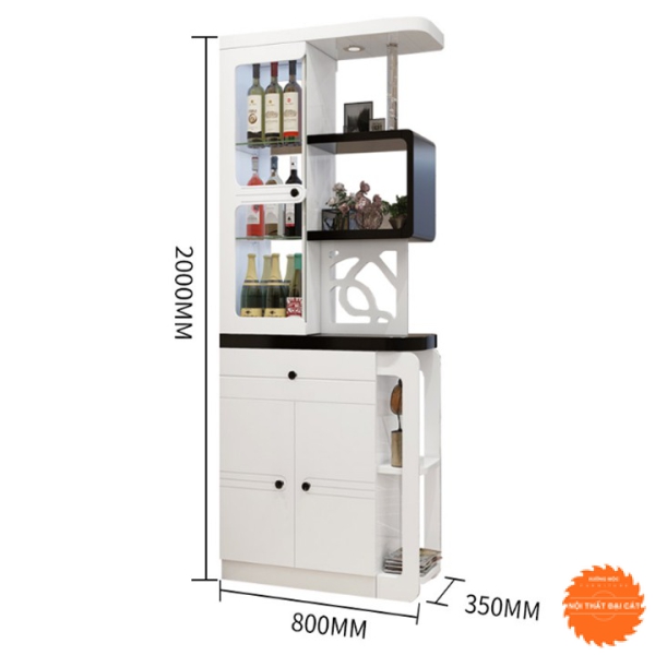 Tủ vách ngăn gỗ trắng đẹp VN005