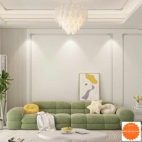 Băng ghế sofa xanh lá sang trọng